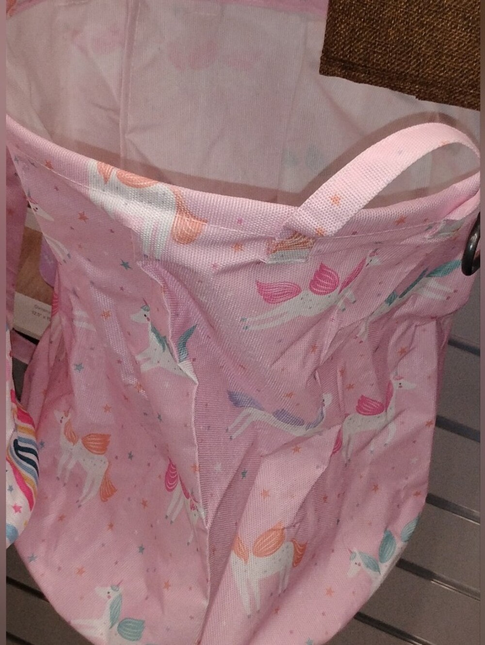Kids Pink Unicorn Storage Tote\Hamper